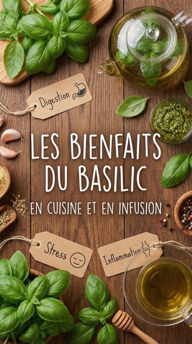 Les bienfaits du basilic en cuisine et en infusion pour la digestion, le stress et l’inflammation